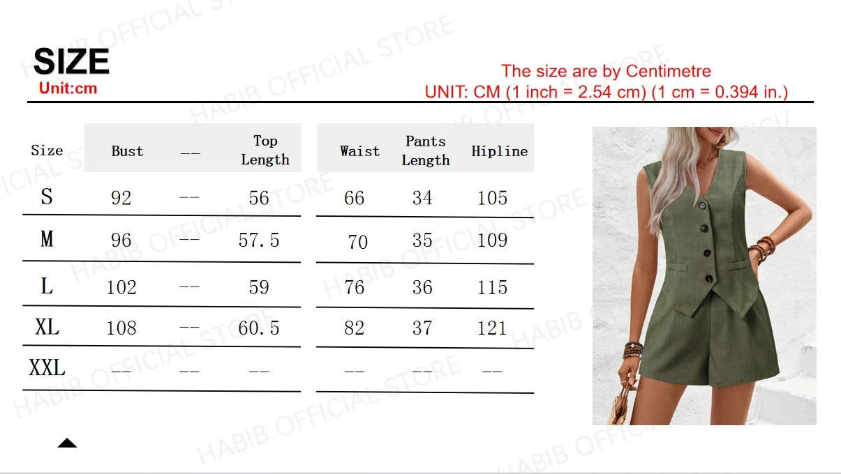 Elegant Women's Summer Waistcoat and Shorts Set