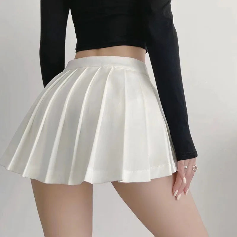 Chic Pleated Mini Skirt - High Waist & Vintage Style