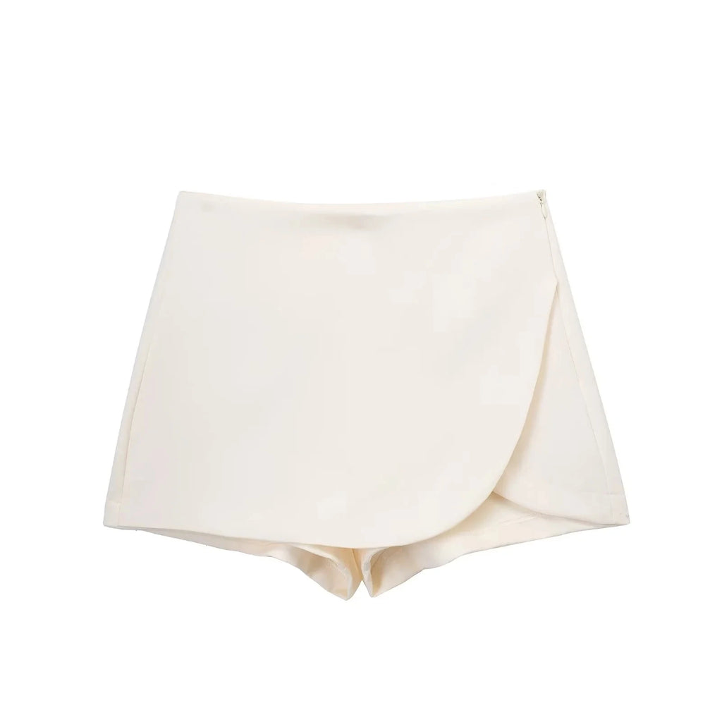Elegant High Waist Asymmetric Skort - Summer Essential