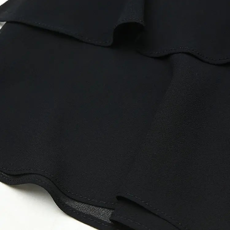 Elegant Black Chiffon Fishtail Skirt