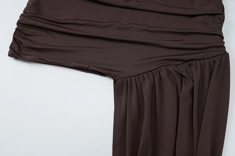 Elegant Draped Ruched Mini Dress for Women
