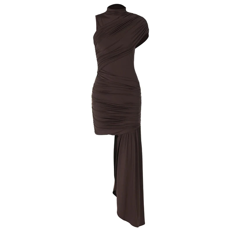 Elegant Draped Ruched Mini Dress for Women