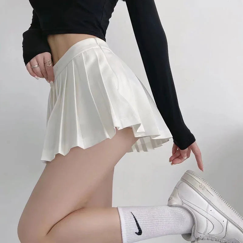 Chic Pleated Mini Skirt - High Waist & Vintage Style