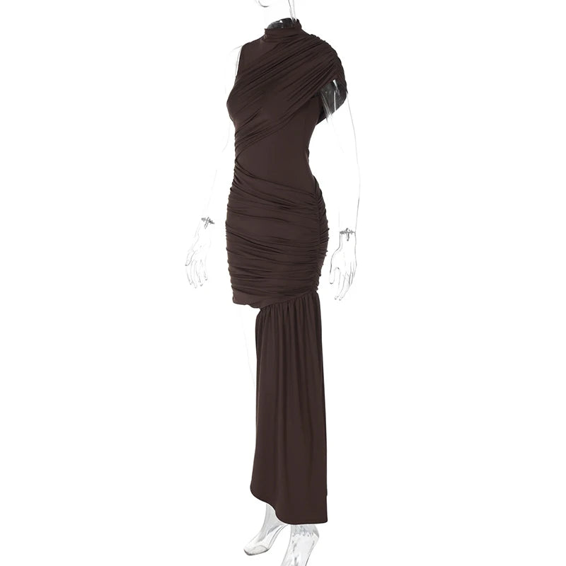 Elegant Draped Ruched Mini Dress for Women