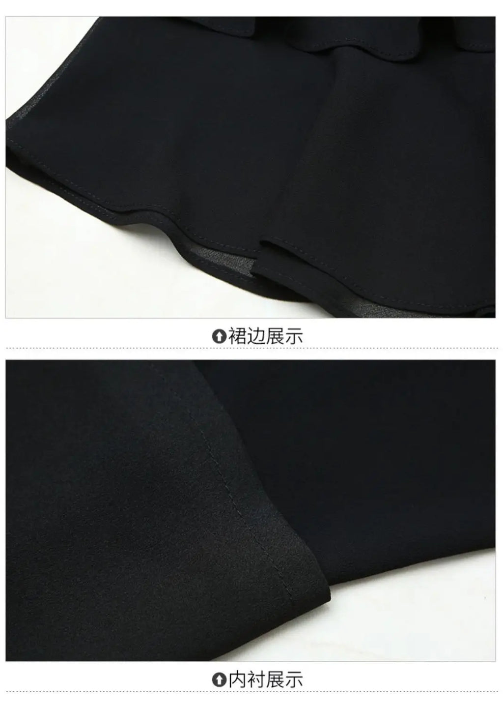 Elegant Black Chiffon Fishtail Skirt