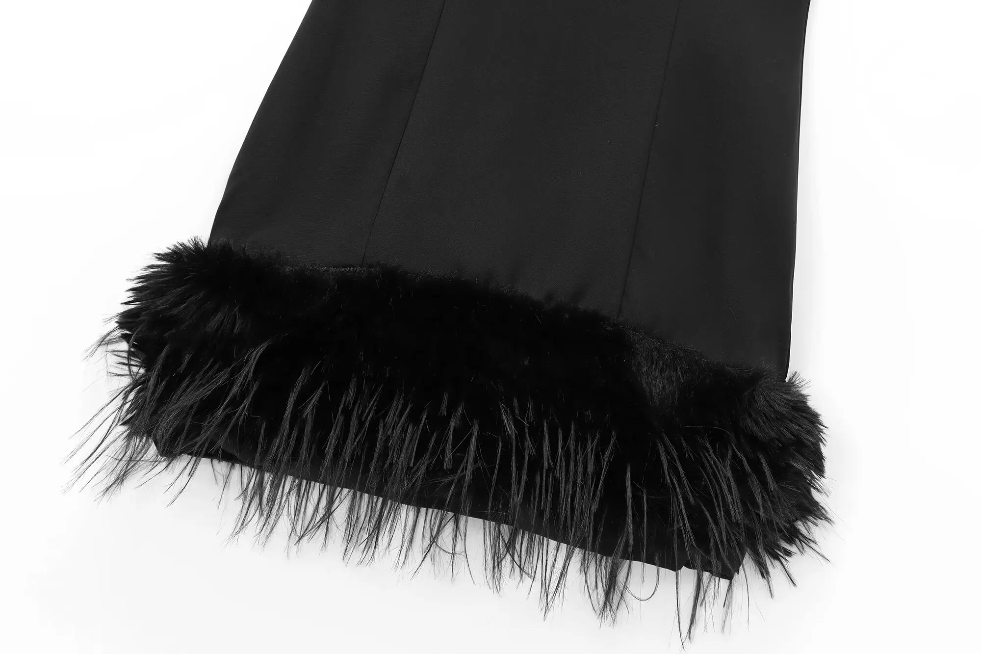 Elegant Feather Trim Mini Dress - Chic Party Style