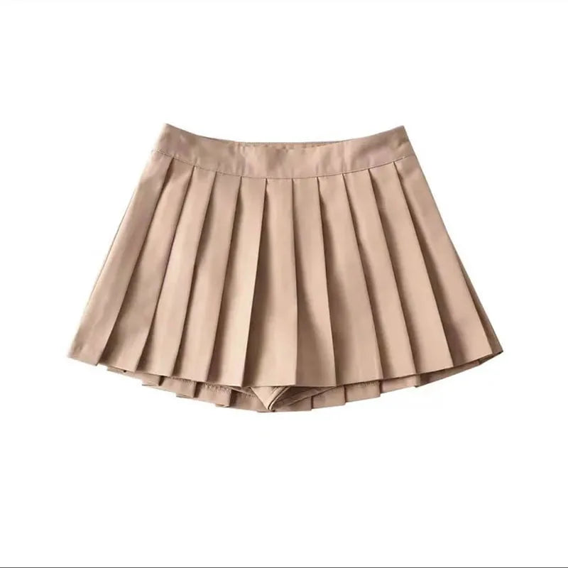 Chic Pleated Mini Skirt - High Waist & Vintage Style