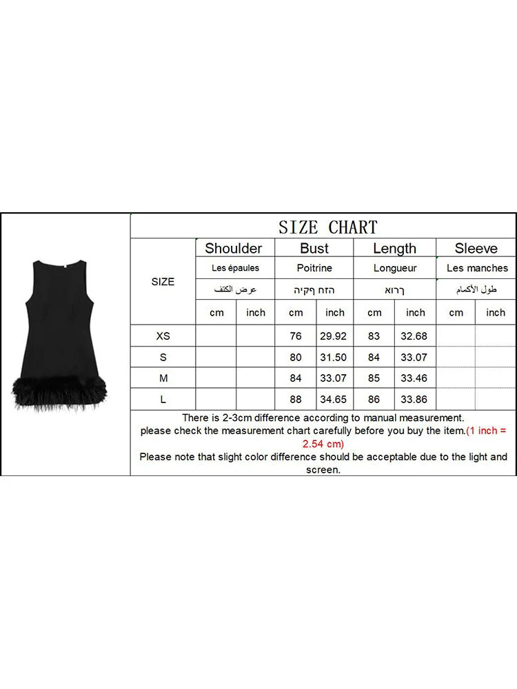 Elegant Feather Trim Mini Dress - Chic Party Style