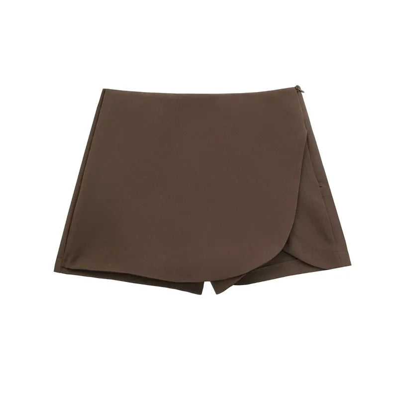 Elegant Asymmetric High Waist Skort for Women