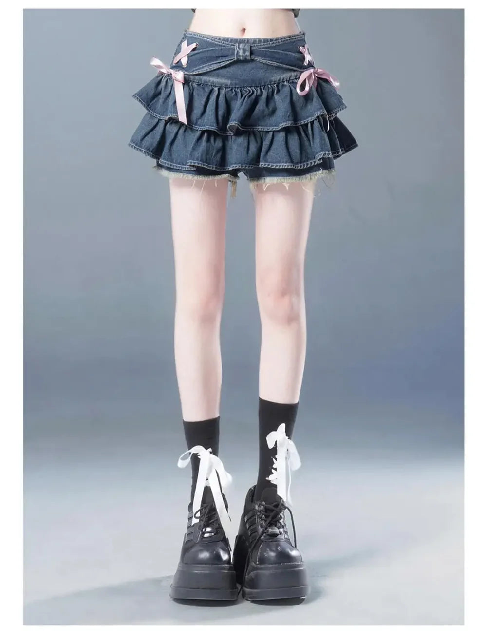 Sweet Kawaii Bow Vintage Y2K Gothic Mini Skirt
