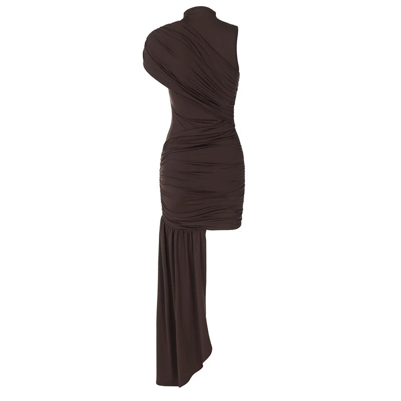 Elegant Draped Ruched Mini Dress for Women