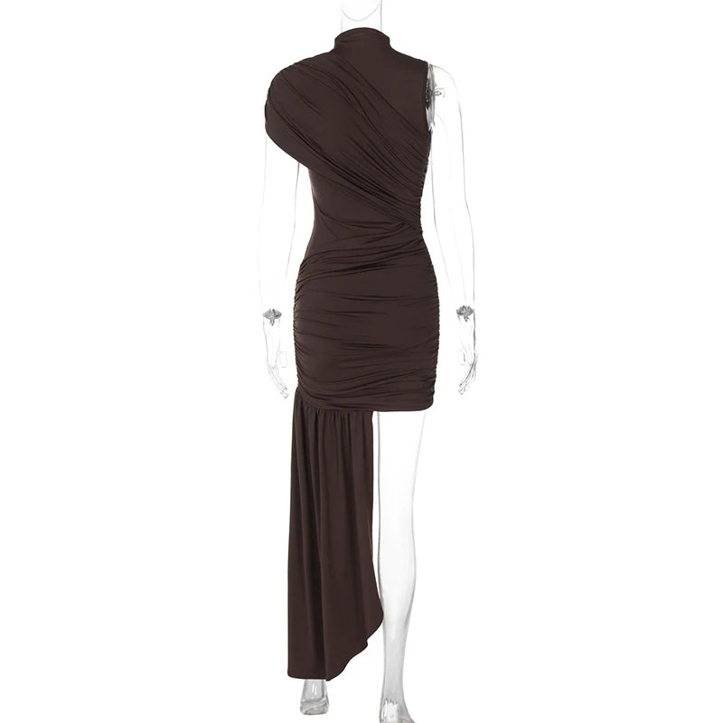 Elegant Draped Ruched Mini Dress for Women