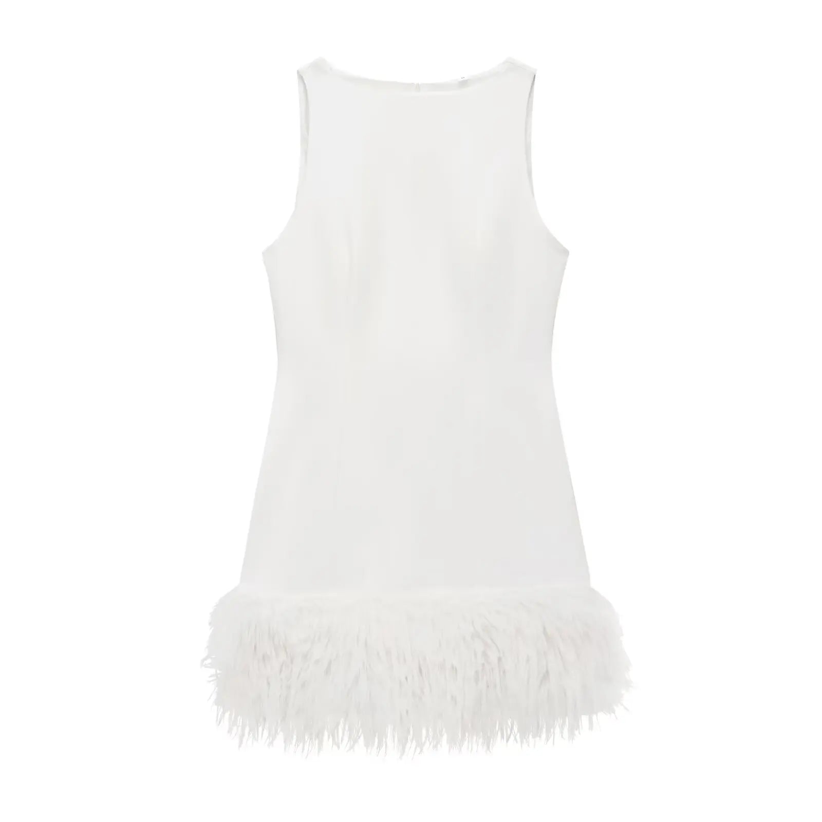 Elegant Feather Trim Mini Dress - Chic Party Style
