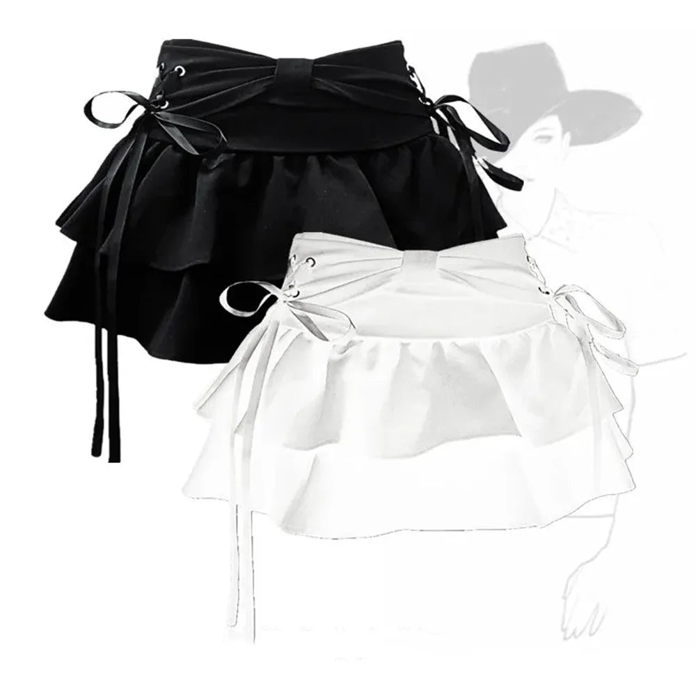 Sweet Kawaii Bow Vintage Y2K Gothic Mini Skirt
