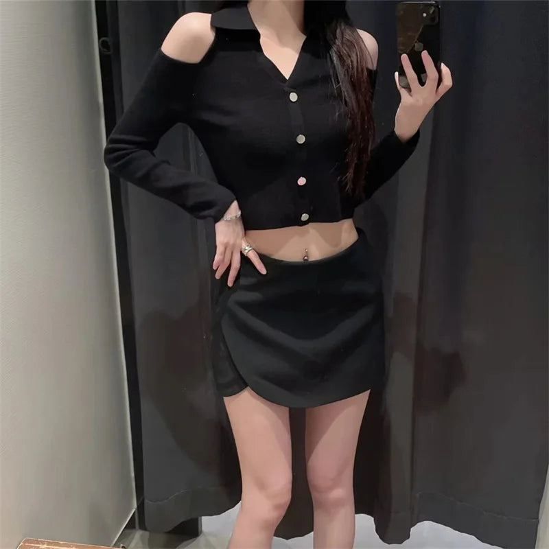 Elegant Asymmetric High Waist Skort for Women