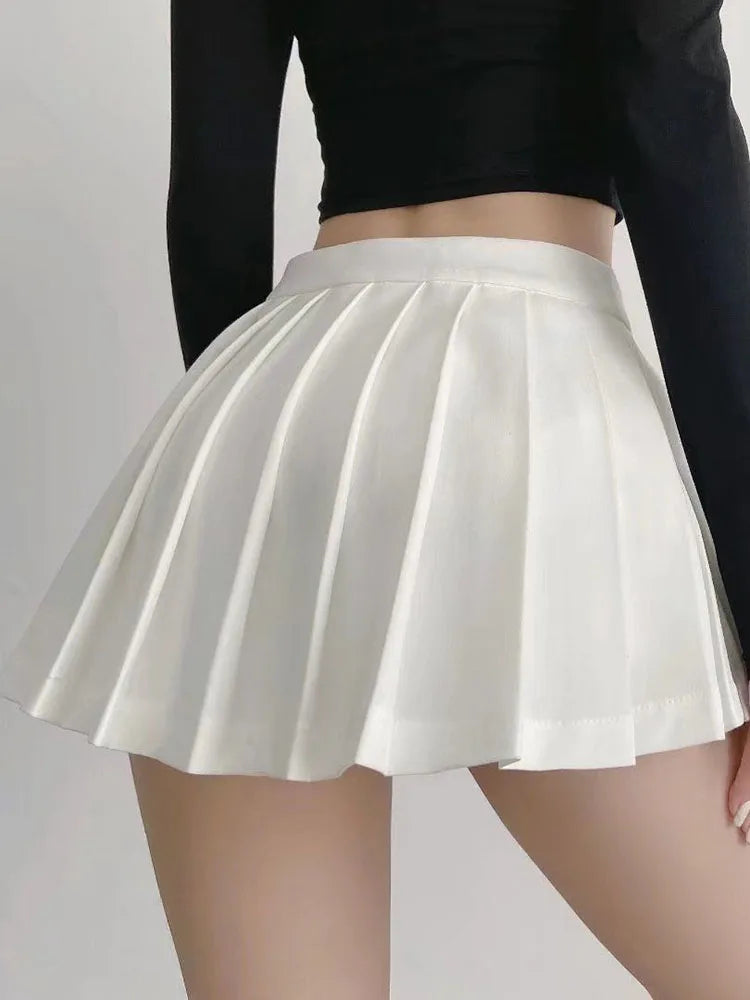 Chic Pleated Mini Skirt - High Waist & Vintage Style